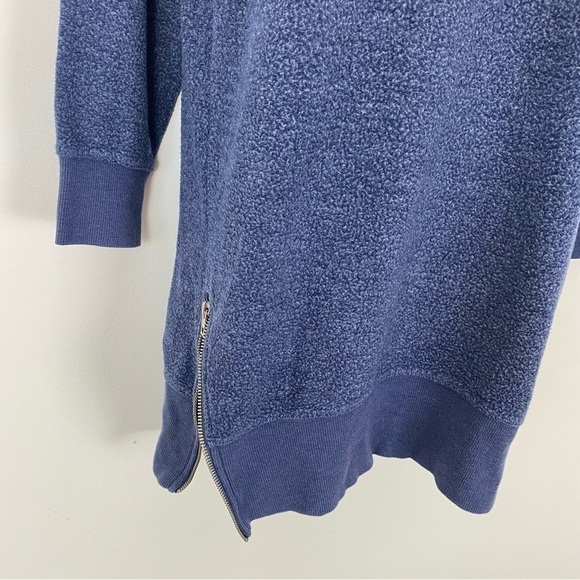 VS VICTORIA’S SECRET Navy Fuzzy Fleece Long Tunic Pullover Sweatshirt Medium - Picture 4 of 8